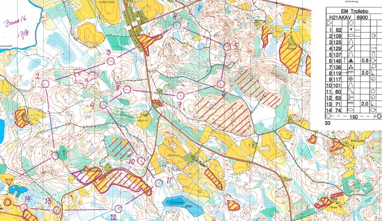 Map relay M21 of 3th EFOL Sweden 1996